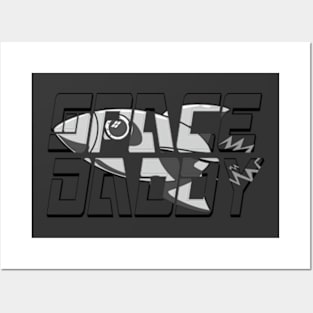 Space Daddy Rocket Ship Birthday Gift Science Fiction Shirt. Super cool oldschool Sci-Fi Ship Design 2 Posters and Art